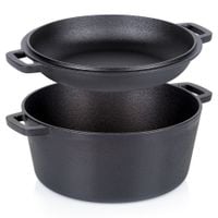 Garnek Żeliwny Brytfanna Brytfanka Patelnia do Pieczenia Smażenia 2w1 26 cm