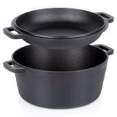 Garnek Żeliwny Brytfanna Brytfanka Patelnia do Pieczenia Smażenia 2w1 26 cm