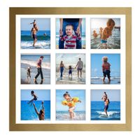 Ramka na 9 zdjęć Hekla 40x40x9 MDF galeria złoty 1szt.