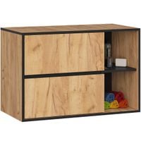 Szafka łazienkowa pod umywalkę VAMI 90 cm 2 szuflady 2 półki craft czarny