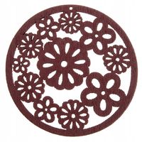 Drewniana zawieszka kwiaty ażur 50mm brąz 1szt.