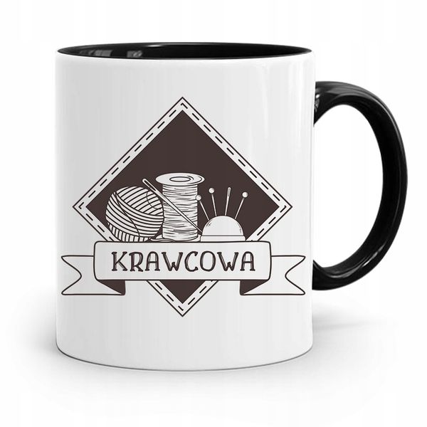 Kubek Czarny Dla Krawcowej Krawcowa Prezent Z Nadrukiem Ze Zdjęciem zdjęcie 1