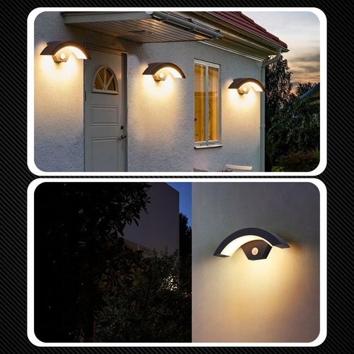 Kinkiet Ścienny Zewnętrzny Lampa Elewacyjna Czujnik Ruchu Zmierzchu 12W na Arena.pl