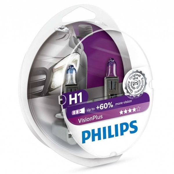 Żarówki H1 PHILIPS VisionPlus +60% 12V 55W zdjęcie 3