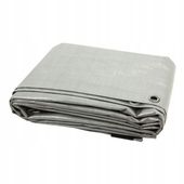 PLANDEKA WZMACNIANA WODOODPORNA SREBRNA GRUBA 120g/M2 UV+ 6x6M