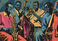 Plakat 35x25cm Jazzmani w Gazie
