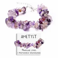 BRANSOLETKA DAMSKA KAMIEŃ AMETYST ANTYSTRESOWY