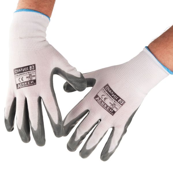 RĘKAWICE ROBOCZE NITRYLOWE SZARE ROZMIAR 9 L zdjęcie 4
