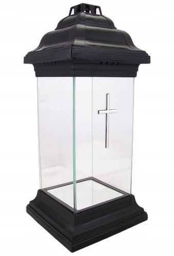 Duży znicz szklany kapliczka lampion z krzyżem na Arena.pl