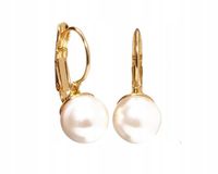 Kolczyki z perłą pozłacane klasyczna perełki białe małe 8mm kulki COLIBRA