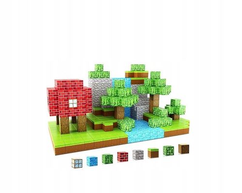 KLOCKI MAGNETYCZNE MINECRAFT DUŻY ZESTAW KONSTRUKCYJNY 100 ELEMENTÓW na Arena.pl