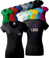 KOSZULKA DAMSKA Z WŁASNYM HAFTEM NADRUKIEM LOGO HAFT KOMPUTEROWY