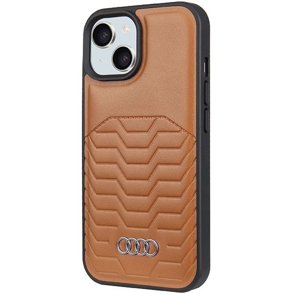 Etui Audi do iPhone 15, iPhone 14, iPhone 13, Brązowy, MagSafe zdjęcie 2