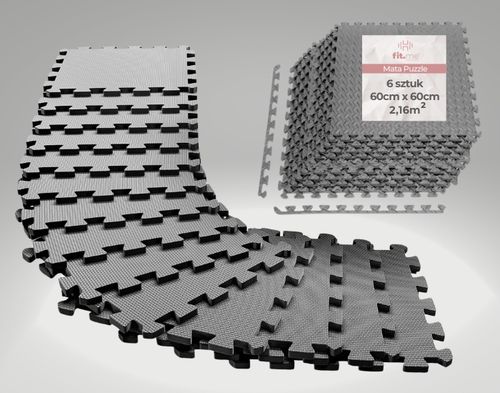 MATA PUZZLE POD SPRZĘT DO ĆWICZEŃ 12 SZT 4,32m2 OCHRONNA PODŁOGA NA SIŁOWNI na Arena.pl