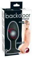 backdoor friend mały silikonowy korek z kulką stymulacyjną 8 cm czarny