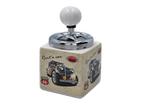 Popielniczka Ceramiczna Kwadratowa oldtimer „Rent a car” Beżowa Gentelo