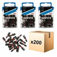 200 x BIT BITY Udarowe PZ2 x 25mm 1/4" IMPACT BITS
