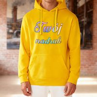 Bluza z kapturem żółta z Twoim nadrukiem - Kangaroo S
