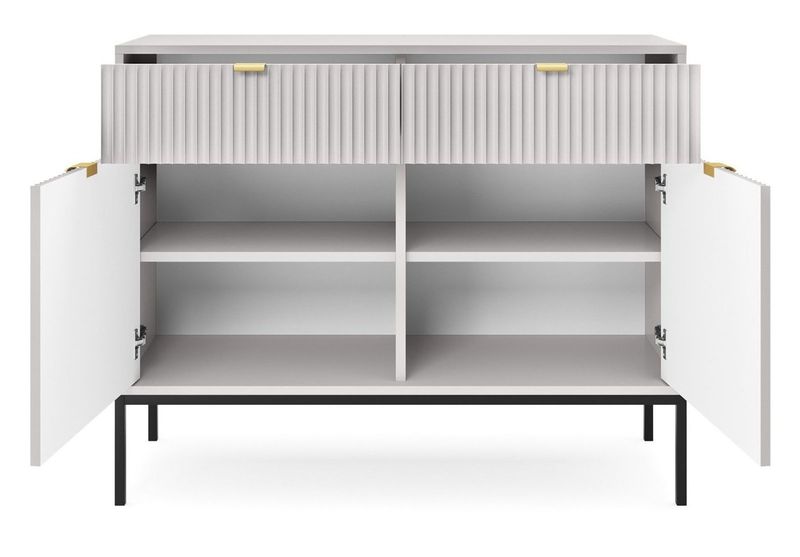 Komoda Delicious ryflowana szara zdjęcie 4