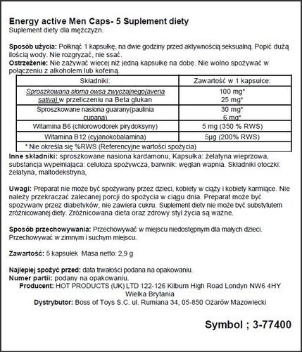 supl.diety men energy 5 caps na Arena.pl