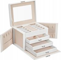 SZKATUŁKA NA BIŻUTERIĘ KUFEREK PREZENT 4 POZIOMY