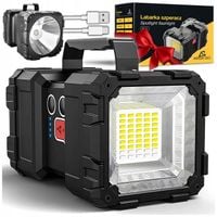 MOCNA LATARKA LED AKUMULATOROWA SZPERACZ 7 TRYBÓW POWERBANK BIWAKOWA