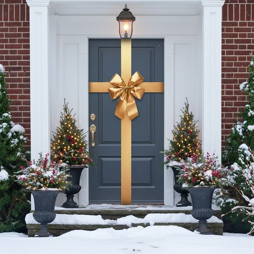Kokarda Świąteczna Duża Kokardka Dekoracyjna Ozdobna na Drzwi Wejściowe na Arena.pl