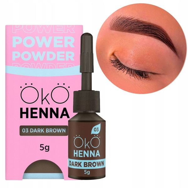 Henna pudrowa do brwi OkO (#03 Dark Brown 5g) zdjęcie 7