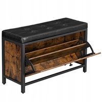 Szafka na buty z siedziskiem loft 80x30x51 cm rustykalny brąz