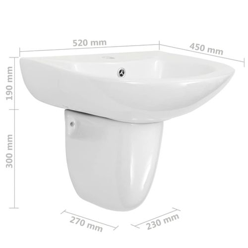 Umywalka ścienna ceramiczna biała 520x450x190mm na Arena.pl