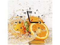 40X40CM ZEGAR POMARAŃCZA WODZIE OBRAZ DRUK