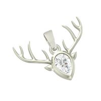 SREBRNY WISIOREK JELEŃ ROGACZ Z CYRKONIĄ PRÓBA SREBRA 925 POROŻE