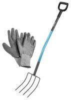 widły 4 zębne 23cm ze stali borowej z trzonkiem z kompozytu 100cm