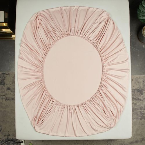 Prześcieradło z Gumką 140x200 Różowe Bambusowe Gładkie Oddychające Miękkie na Arena.pl