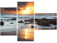 100CM 80 OBRAZ 3 ELEM WSCHÓD SŁOŃCA OCEANEM ŚCIENNY