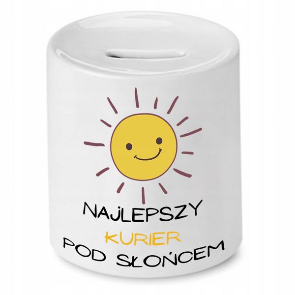 Skarbonka Dla Kuriera Najlepszy Kurier Pod Słońcem Z Nadrukiem Ze Zdjęciem zdjęcie 1