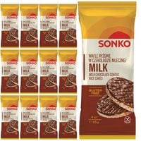 Sonko Wafle ryżowe w czekoladzie mlecznej 65 g (4 sztuki) x 12 sztuk