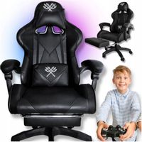 KRZESŁO KOMPUTEROWE GAMINGOWE BIUROWE FOTEL ERGONOMICZNY PODNÓŻEK WYGODNY