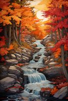 Plakat 61x90,5cm Jesienne Wodospady