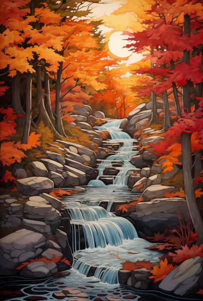 Plakat 61x90,5cm Jesienne Wodospady zdjęcie 1