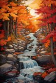 Plakat 61x90,5cm Jesienne Wodospady