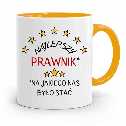 Kubek Żółty Prezent Dla Prawnika Najlepszy Prawnik Z Nadrukiem Ze Zdjęciem na Arena.pl