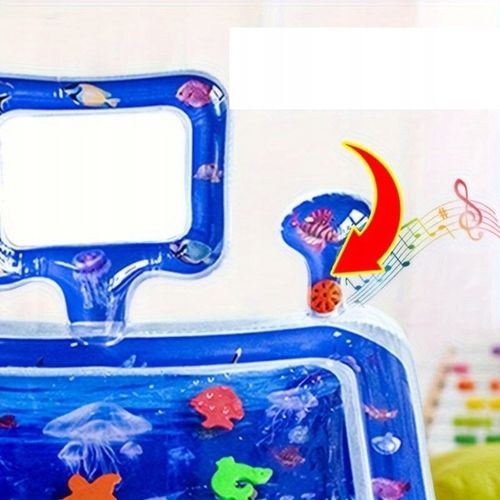 Dmuchana Mata Wodna Sensoryczna Dla Niemowląt Dzwieki Lustro Mata XXL 65cm na Arena.pl