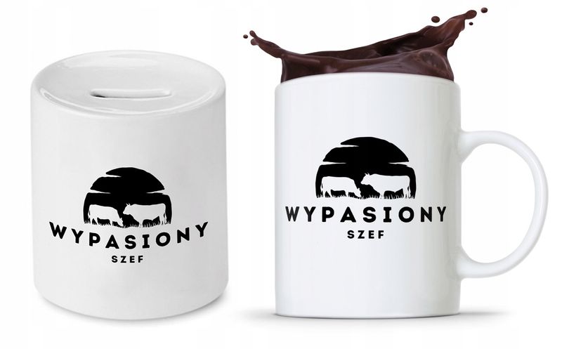 Dla Szefa Szefowej Zestaw Kubek + Skarbonka Z Nadrukiem Ze Zdjęciem zdjęcie 1