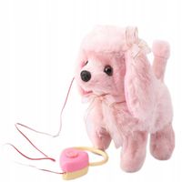 PUDELEK INTERAKTYWNY PIESEK NA SMYCZY SZCZEKA CHODZI RÓŻOWY PUDEL PLUSZOWY