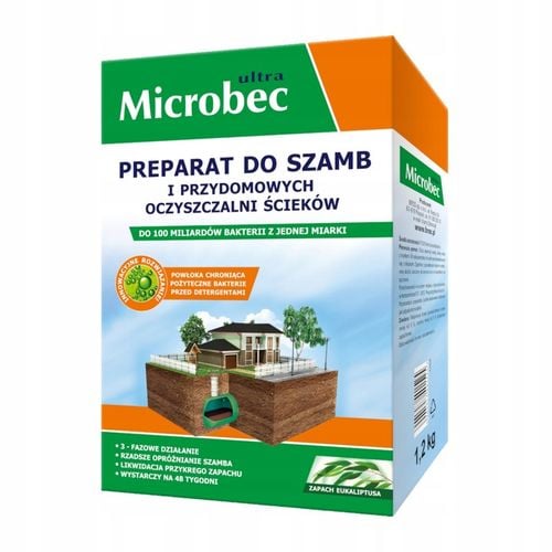 MICROBEC ULTRA PREPARAT BAKTERIE DO SZAMBA OCZYSZCZALNI EUKALIPTUS 1,2 na Arena.pl