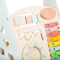 DREWNIANY CHODZIK PCHACZ MANIPULACYJNY MULTIMEDIALNA STACJA ZABAW zielony