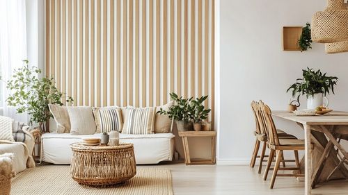 LAMELE NA BIAŁEJ PŁYCIE 46x275 ŚCIENNE PANEL AKUSTYCZNE DĄB NATURALNY WOTAN na Arena.pl