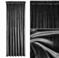 ZASŁONA WELUROWA VELVET NA TAŚMIE 140X270 CZARNA