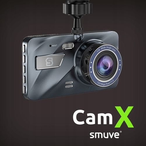 Wideorejestrator jazdy Przód Tył Kamera samochodowa Full HD SMUVE + karta na Arena.pl